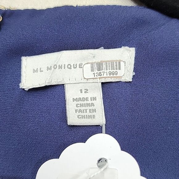 ML MONIQUE LHUILLIERRuched floral-print metallic fil coupé mini dress EUC - Picture 12 of 13